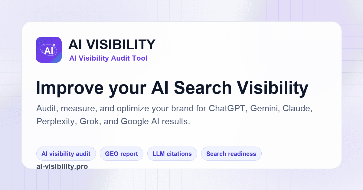 Show HN: Free AI Visibility Audit Tool& Agent