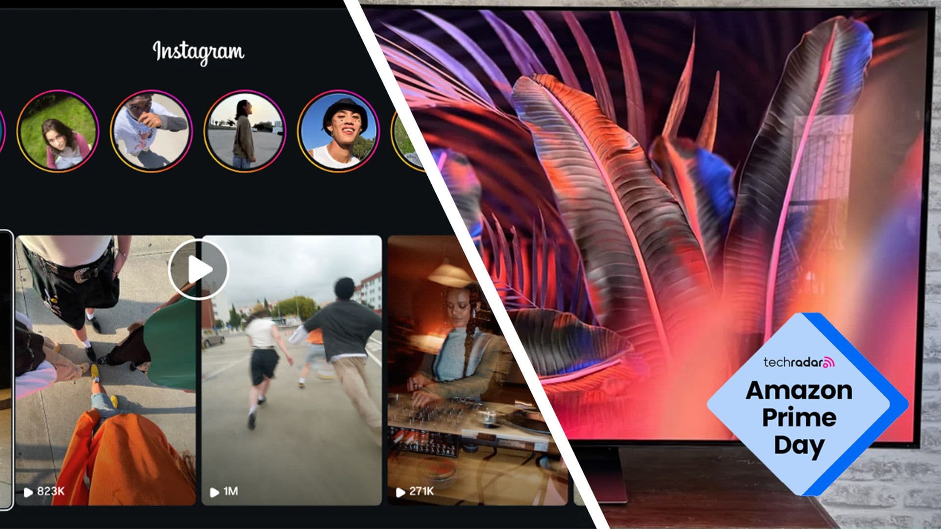 Whoa, big discount — just in time to view Instagram on a big screen, the Samsung 48-Inch Class S90F is down to a record-low Prime Day price
