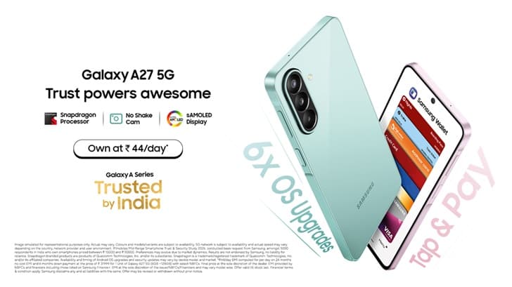 Samsung Galaxy A27 5G Launches in India at INR 28999 with Cashback and Zero Down-payment EMI Schemes