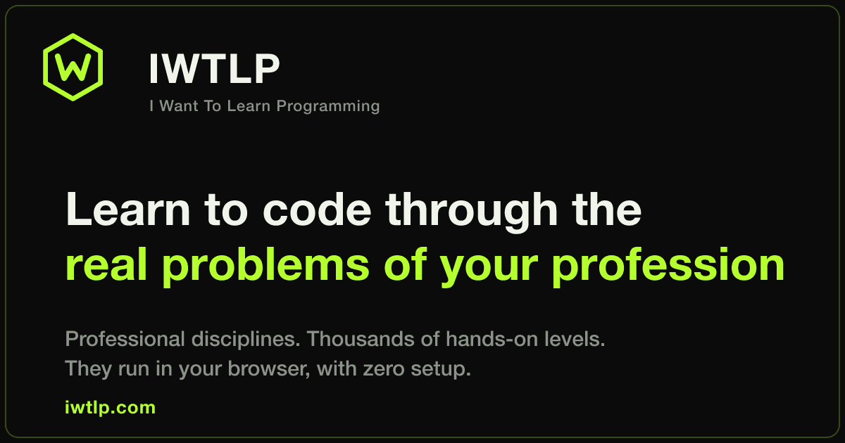 Show HN: Iwtlp – Learn to code by solving real domain based projects
