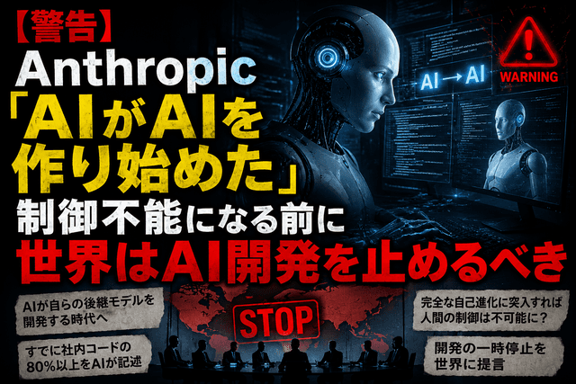 【警告】Anthropic「AIがAIを作り始めた」　制御不能になる前に世界はAI開発を止めるべき