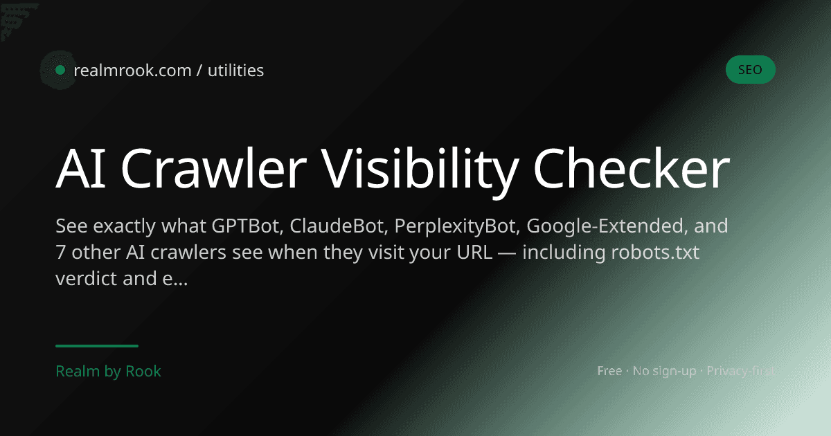 AI Crawler Visibility Checker — Free SEO & Marketing Tools