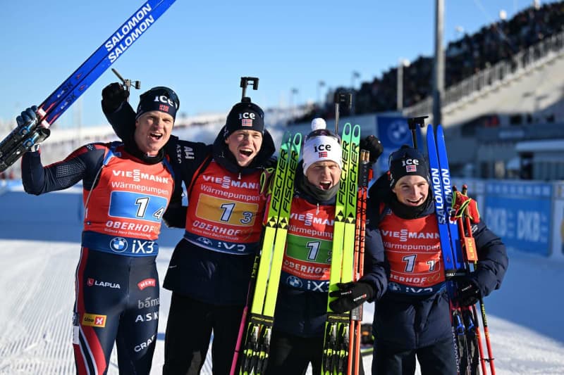 Norway fight back for men's relay win in biathlon World Cup