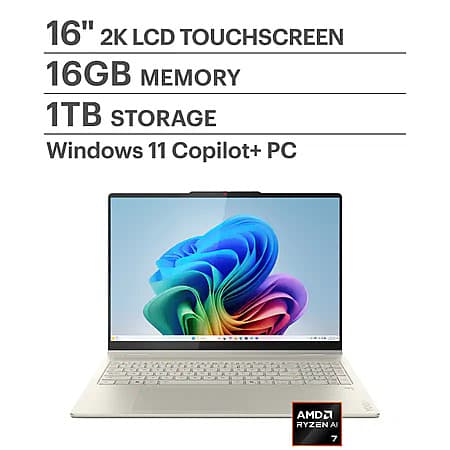 Lenovo Yoga 7 2-in-1 Laptop: AMD Ryzen AI 7 350 2025, 16" Full HD LCD Touchscreen, 16GB RAM, 1TB SSD $599.99 + Free Shipping (2 replies)