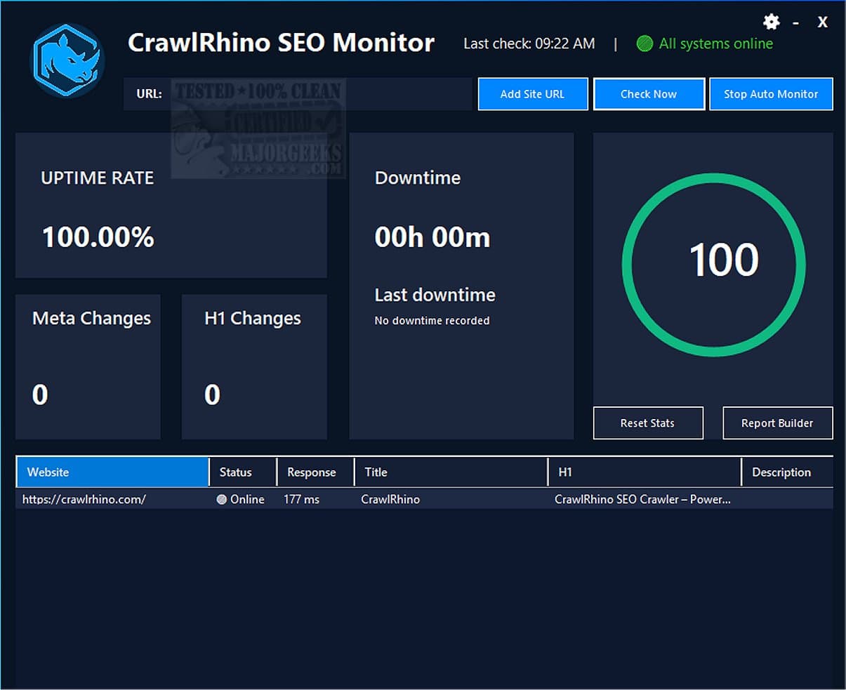 CrawlRhino SEO Monitor 1.0