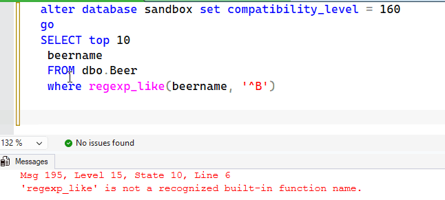 T-SQL in SQL Server 2025: REGEXP_LIKE