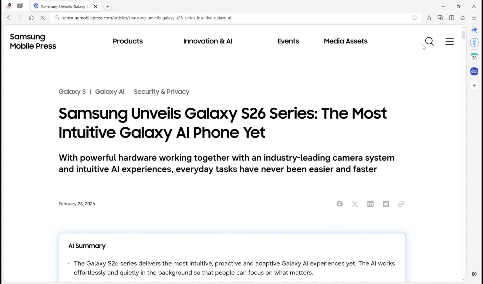 (PR) Samsung Announces the Samsung Browser for Windows