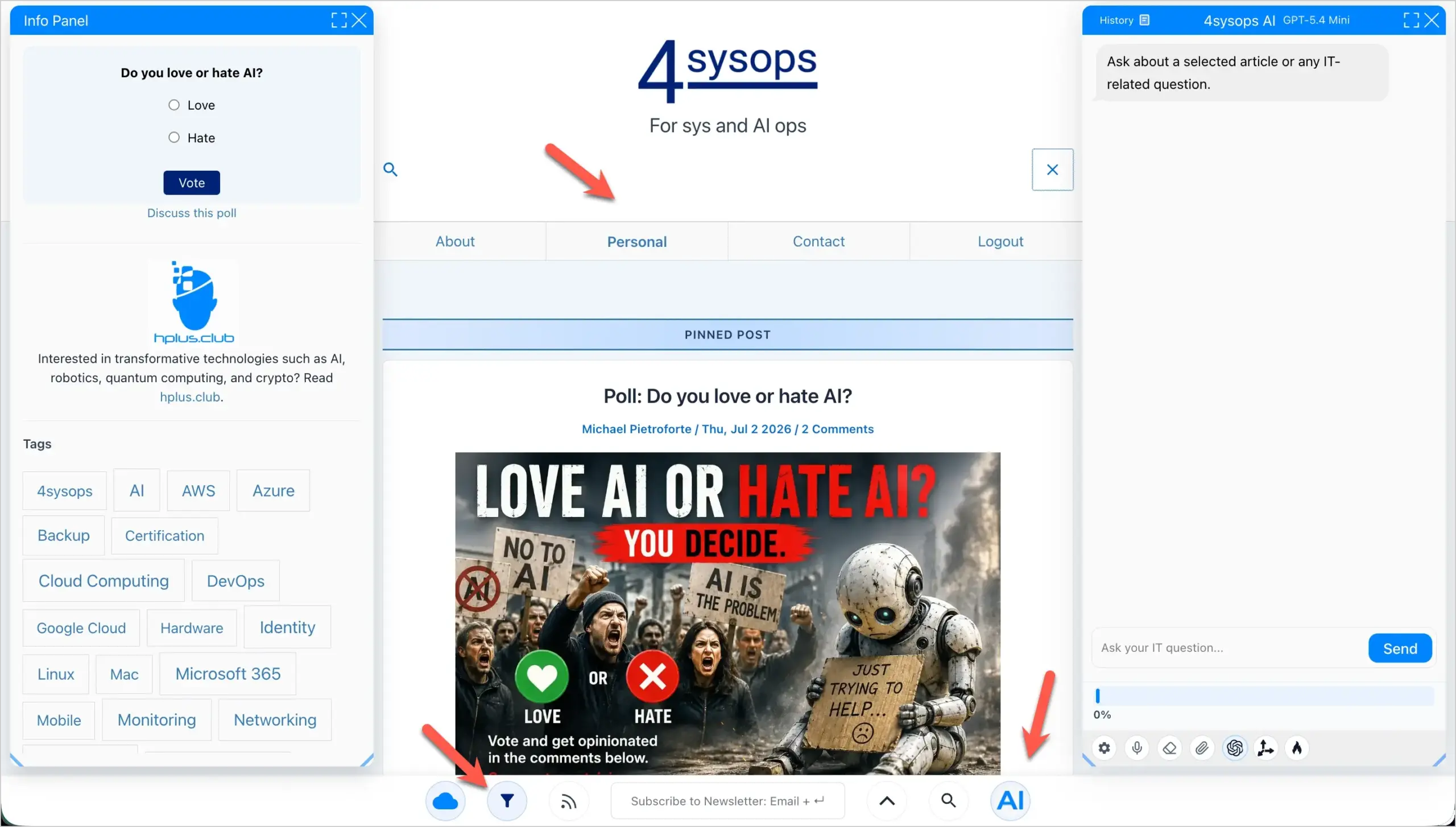 Customize 4sysops: AI search, homepage filter, and personalized newsletter