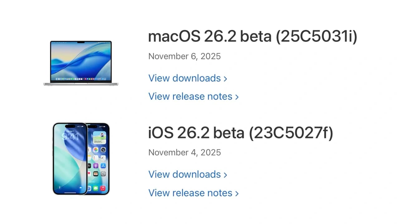 Apple、開発者向けに「macOS 26.2 Tahoe」や「iOS/iPadOS 26.2」のBeta 1を公開。