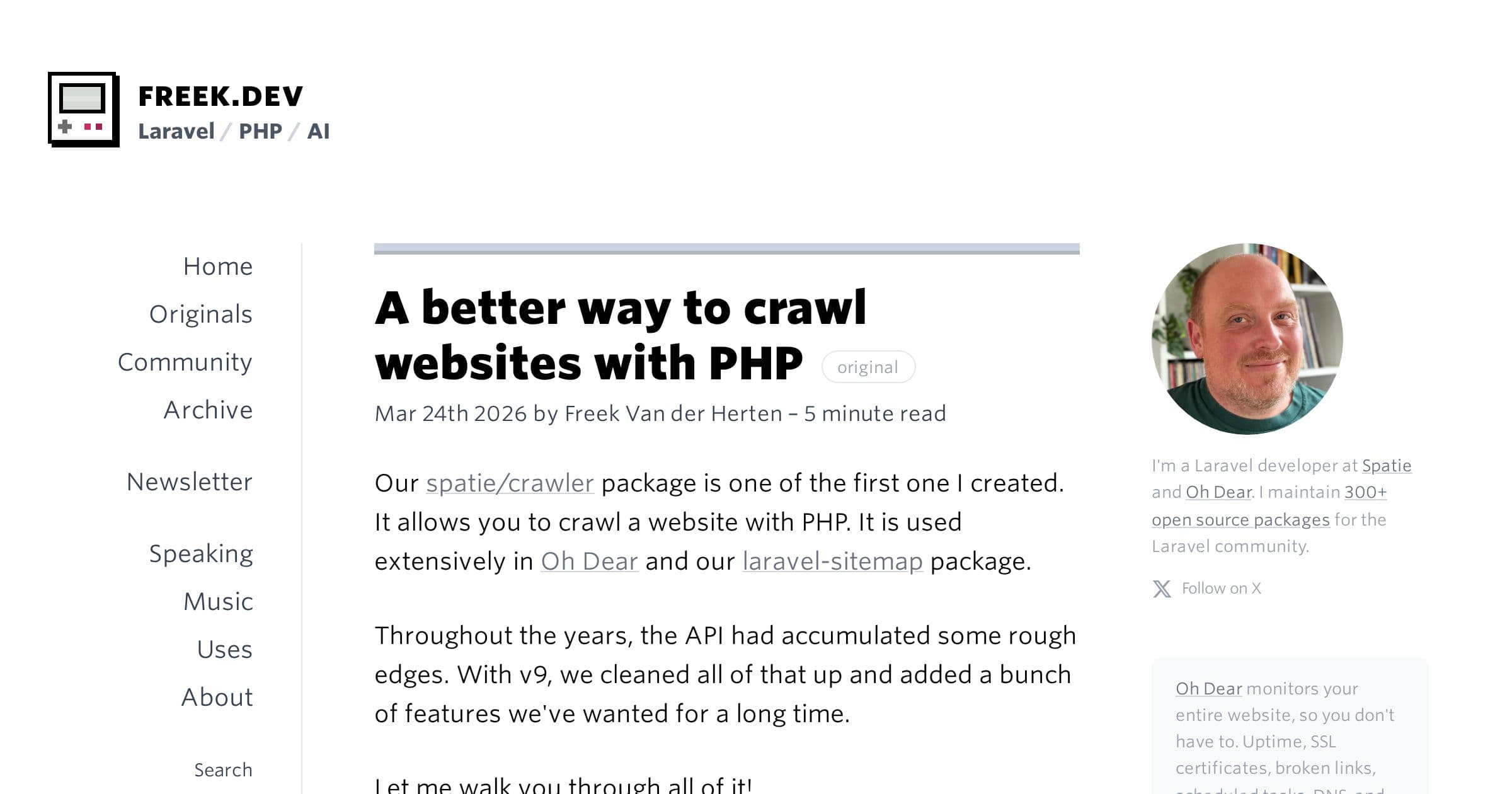 A better way to crawl websites with PHP