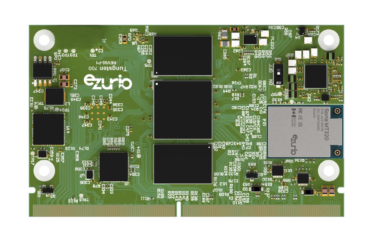 Ezurio Tungsten 510/700 SMARC SoM features MediaTek Genio 510/700 AIoT SoC, dual GbE, WiFi 6