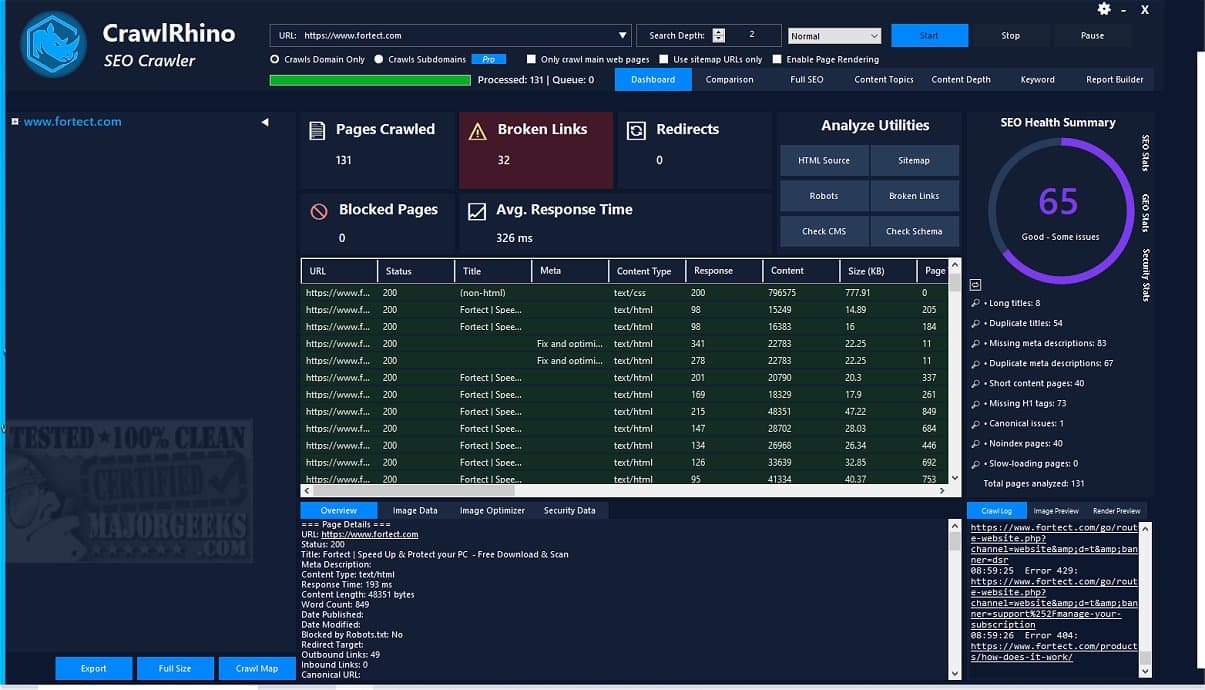 CrawlRhino SEO Crawler 1.1.11.0 Beta